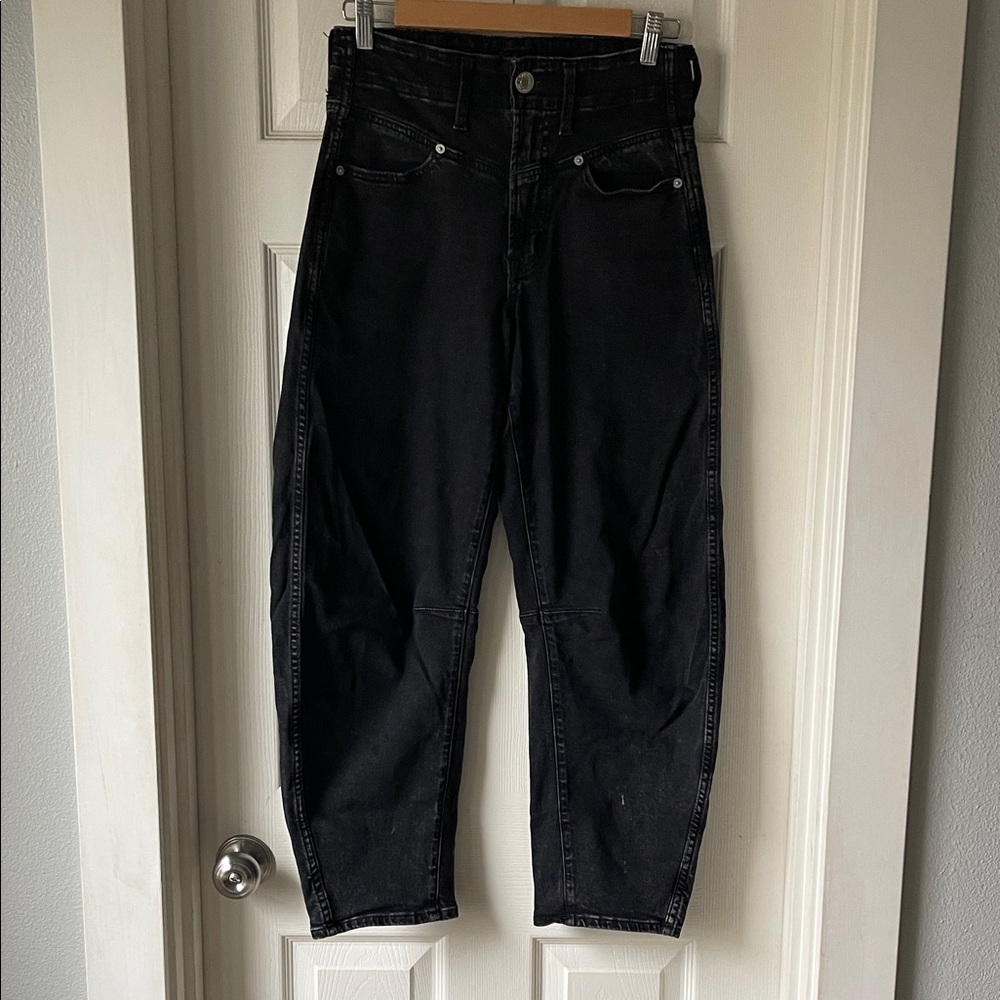 GAP Washed Black Barrel Jeans